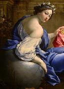 Simon Vouet, Low resolution detail of the muse Urania from The Muses Urania and Calliope